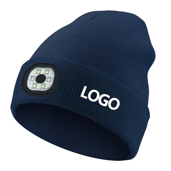 LED Beanie Hat with Built-In Light