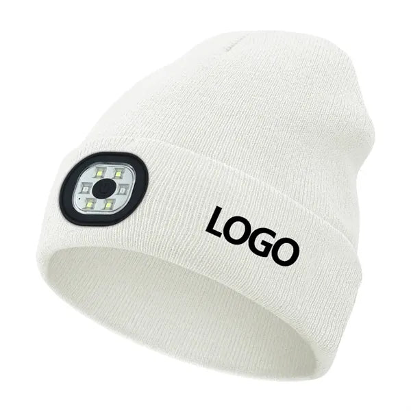 LED Beanie Hat with Built-In Light