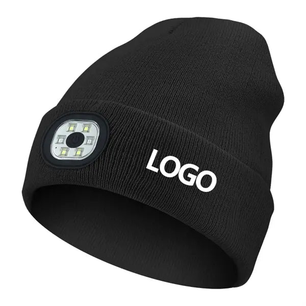 LED Beanie Hat with Built-In Light