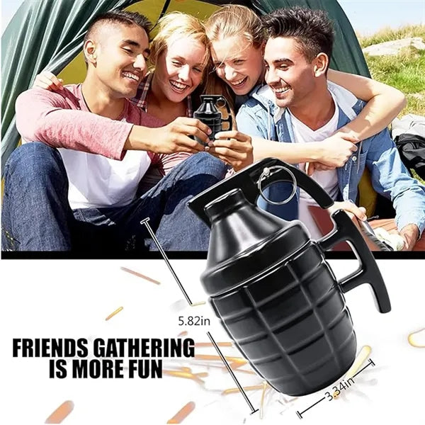 11.8Oz Grenade-Shaped Ceramic Mug With Lid