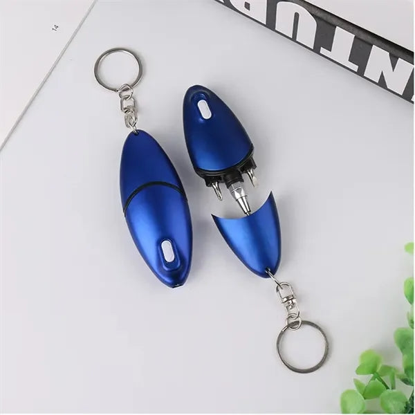 Multi-Function LED Screwdriver Ballpoint Pen With Keychain