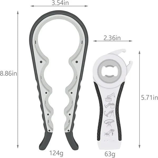 Multifunctional 5 In 1 Bottle Opener Set With Grippers