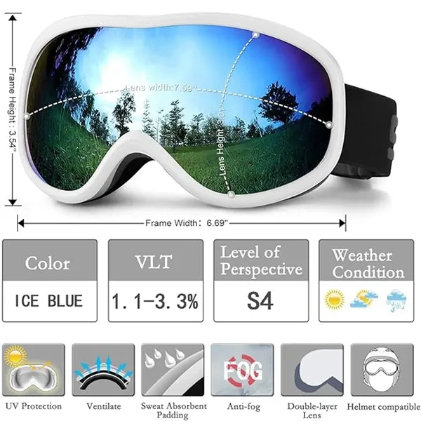 High Impact Anti-Fog Ski Goggles With UV Protection