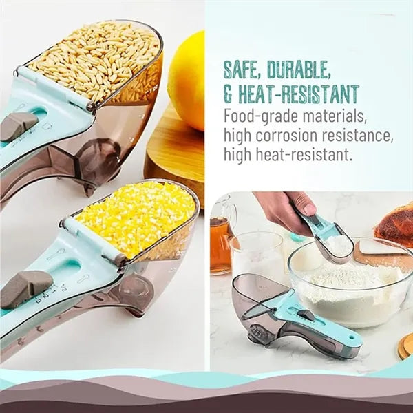 Collapsible Stackable Kitchen Measuring Spoon And Cup Set