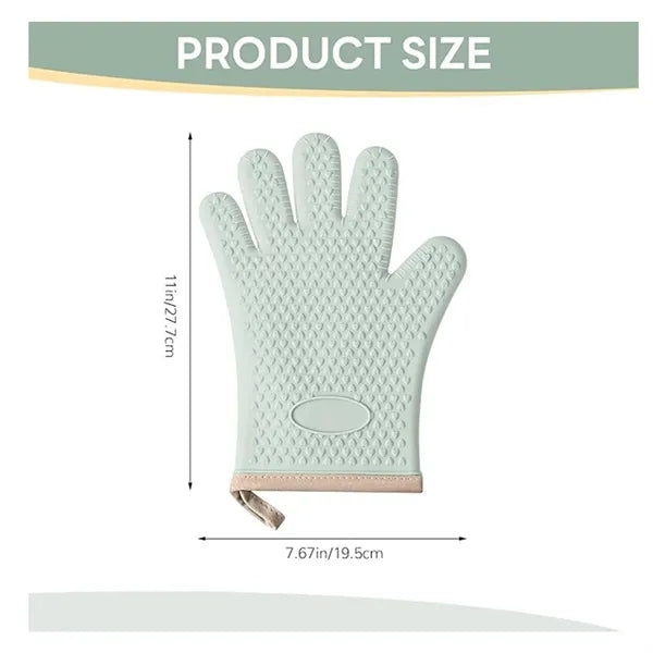 Silicone Oven Mitts With Fingers Waterproof And Non-Slip