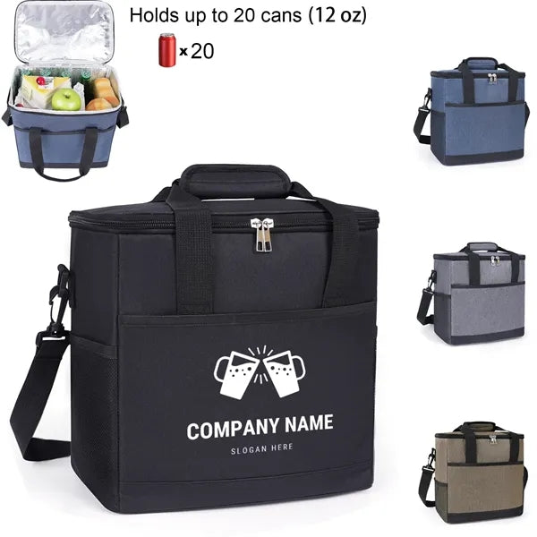 20-Can Cooler Bag with Front Pocket & Dual Carry Options