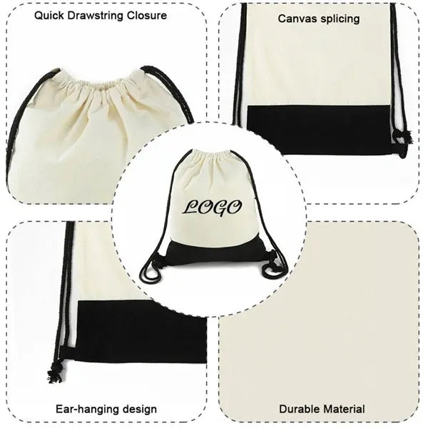 Twintone Recycled Cotton Drawstring Bag