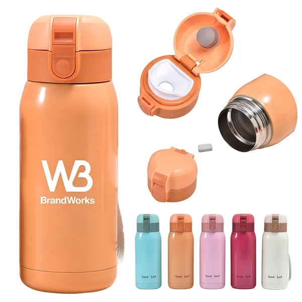 12 Oz Insulated Stainless Steel Flip Top Bottle