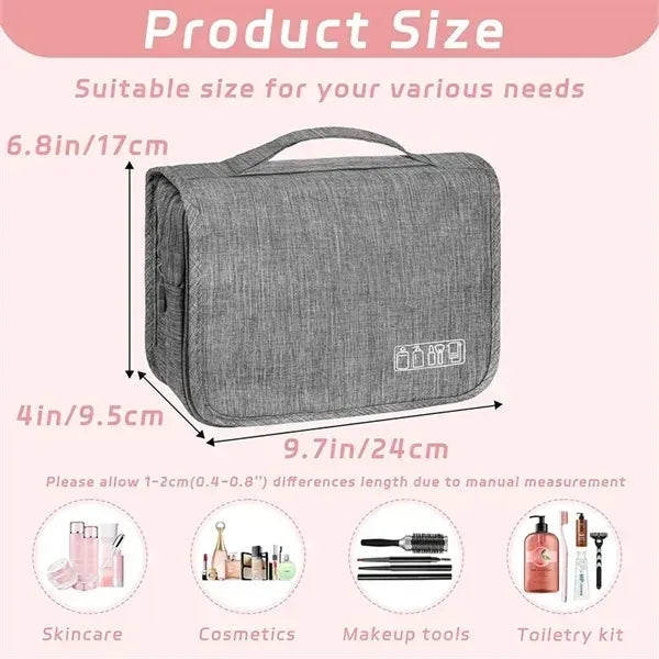 Travel Cosmetic Toiletry Bag with Hanging Hook