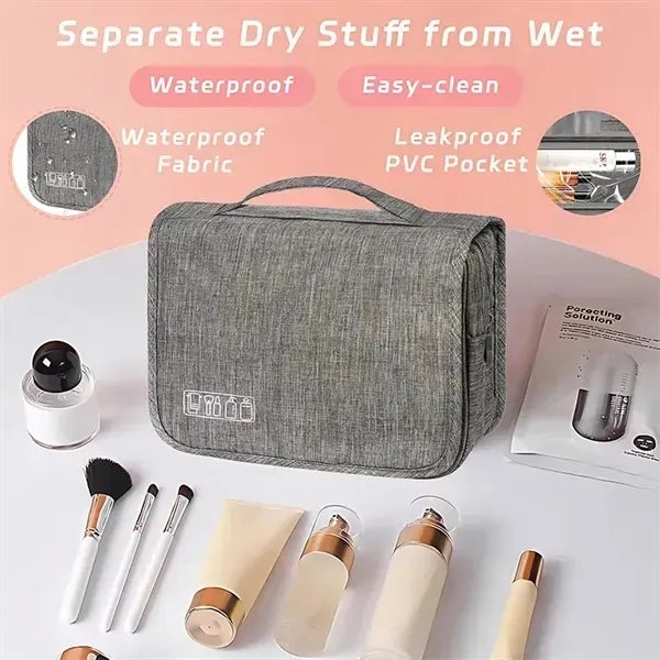 Travel Cosmetic Toiletry Bag with Hanging Hook