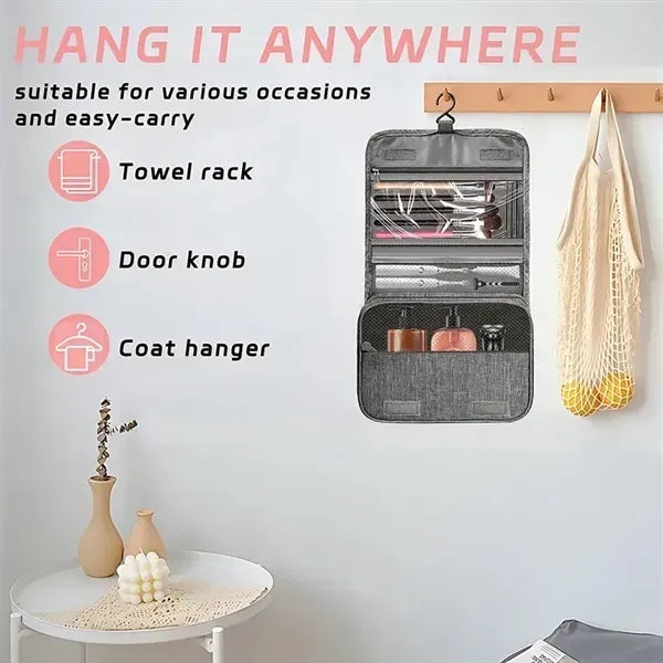 Travel Cosmetic Toiletry Bag with Hanging Hook