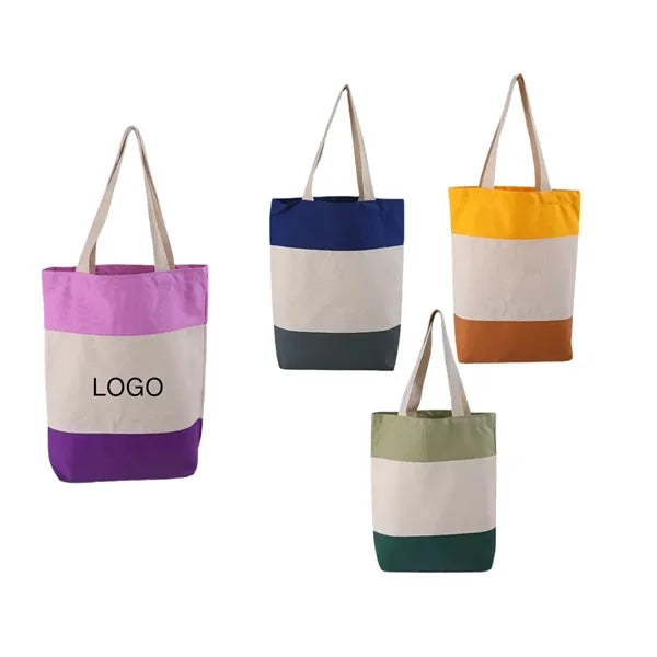 Canvas Tri-Color Tote Bag
