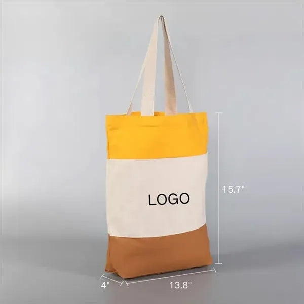 Canvas Tri-Color Tote Bag
