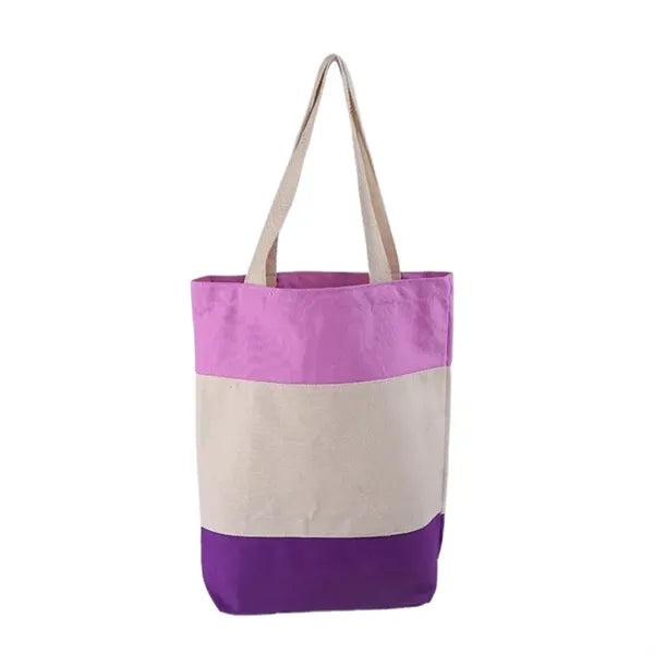 Canvas Tri-Color Tote Bag