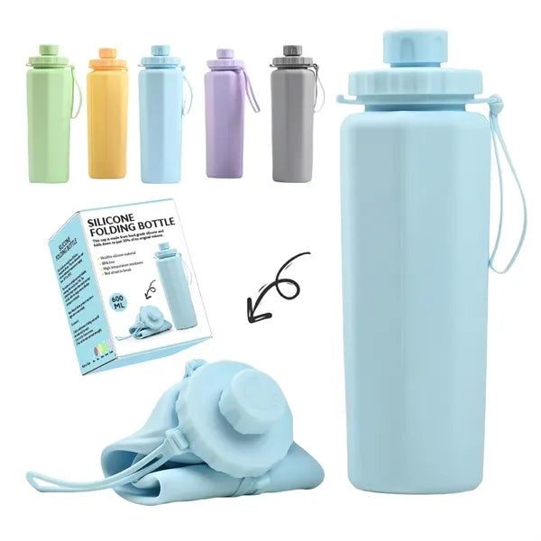 21 Oz Compact Folding Silicone Water Cup For Travel