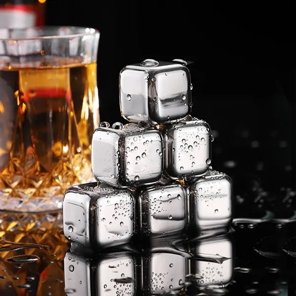 Stainless Steel Whiskey Stones With Tongs For Chilled Drinks