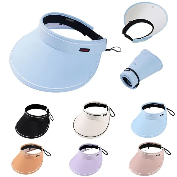 Adjustable Breathable Open Top Visor Hat With Sun Protection