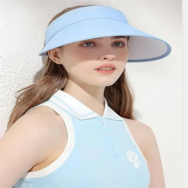 Adjustable Breathable Open Top Visor Hat With Sun Protection