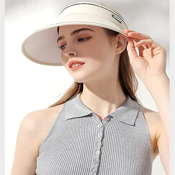 Adjustable Breathable Open Top Visor Hat With Sun Protection