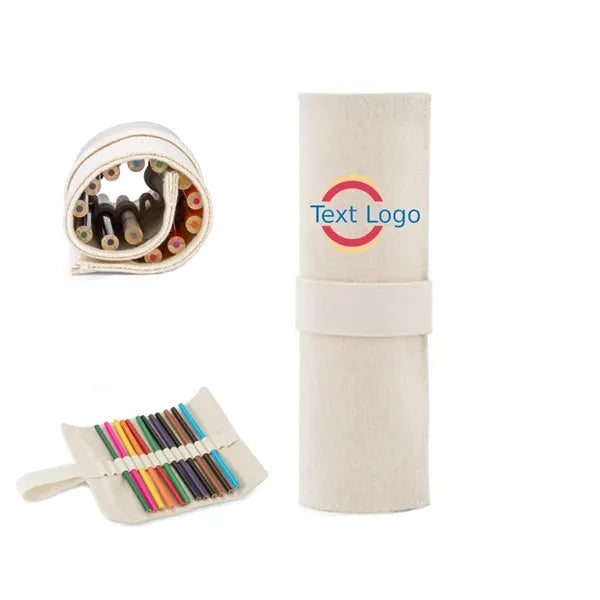 Canvas Roll-up Pencil Case