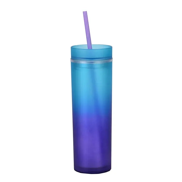 16oz Gradient Rainbow Color Strawing Mug