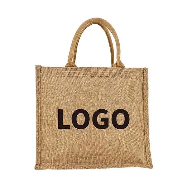 Jute Tote Bag W/cotton Webbing Handle