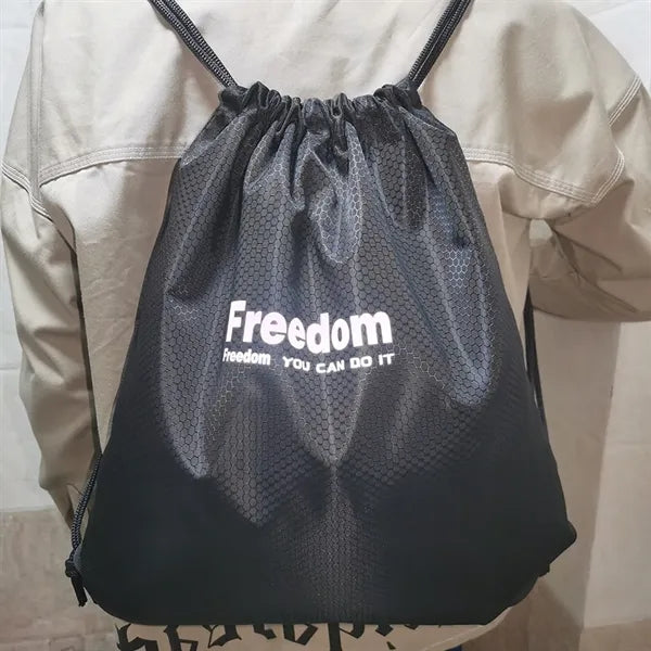 Reflective Logo Drawstring Backpack