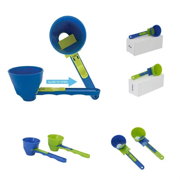 No Spill Measuring Spoon Funnel for Powders and Drinks