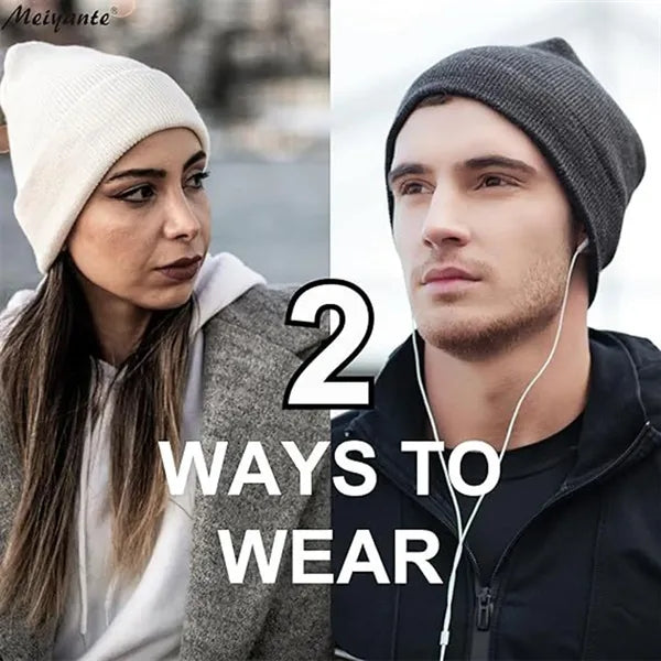 Satin Lined Slouchy Beanie Soft Knit Winter Hat