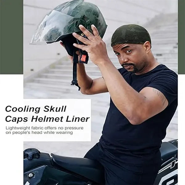 Cooling Skull Camo Liner Sweat Wicking Cap