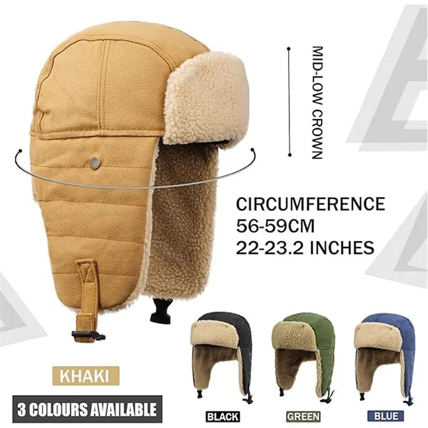 Windproof Ski Winter Aviator Hat With Ear Flaps