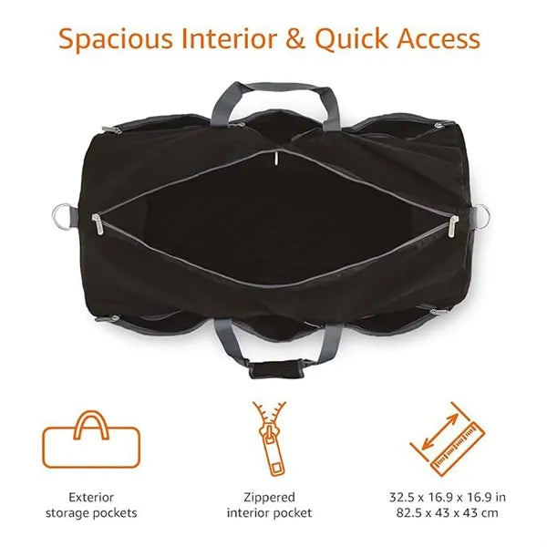 Lightweight Large Duffel Bag With Multiple Zippered Pockets