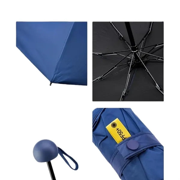 Compact Travel Umbrella - 7.5 in Folded, Lightweight Pocket