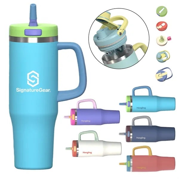 40 Oz Insulated Stainless Steel Tumbler With Handle