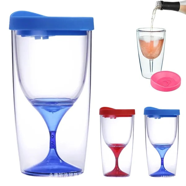 8oz Double-walled Transparent Plastic Wine Glass