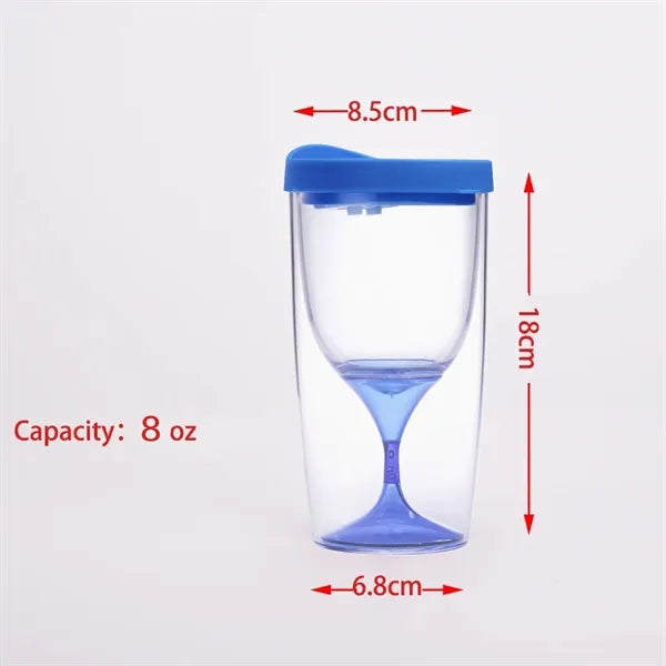 8oz Double-walled Transparent Plastic Wine Glass