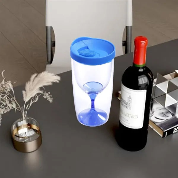 8oz Double-walled Transparent Plastic Wine Glass