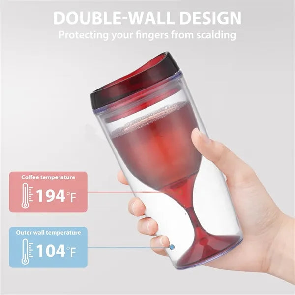 8oz Double-walled Transparent Plastic Wine Glass