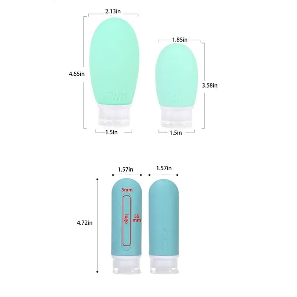 Leak Proof Liquid Squeezable Refillable Travel Bottles