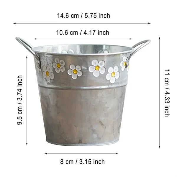 Galvanized Farmhouse Garden Flower Vintage Buckets
