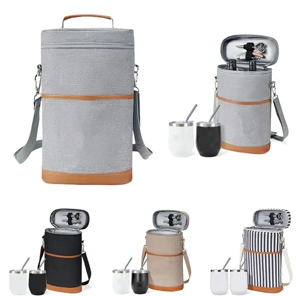 Insulated Wine Cooler Bag For Glasses and Accessories