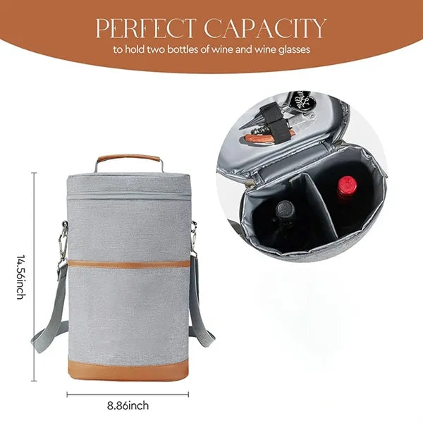 Insulated Wine Cooler Bag For Glasses and Accessories