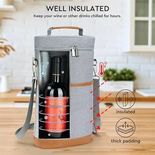 Insulated Wine Cooler Bag For Glasses and Accessories
