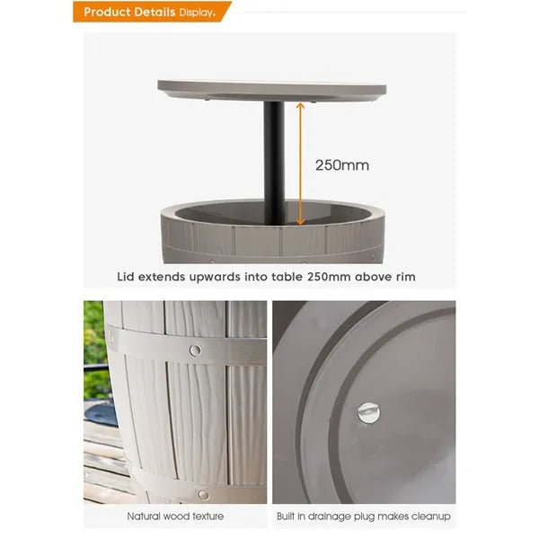 3-in-1 Multipurpose Bar Ice Bucket Table with LE Light