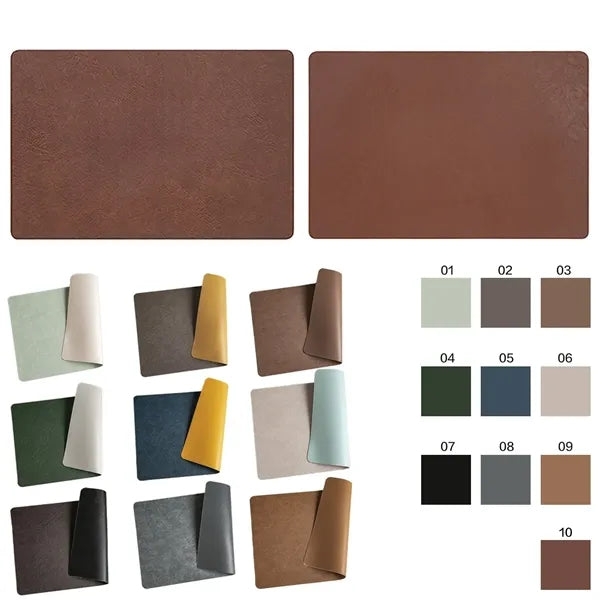 Cowhide Leather Waterproof and Oil-proof Placemat