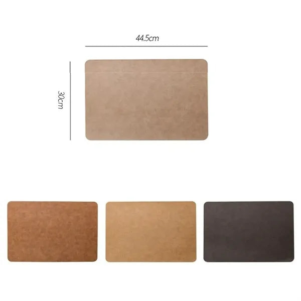 Cowhide Leather Waterproof and Oil-proof Placemat