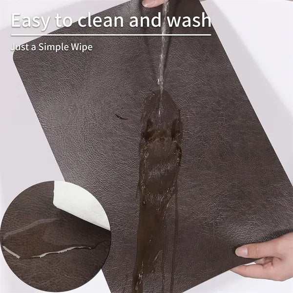 Cowhide Leather Waterproof and Oil-proof Placemat