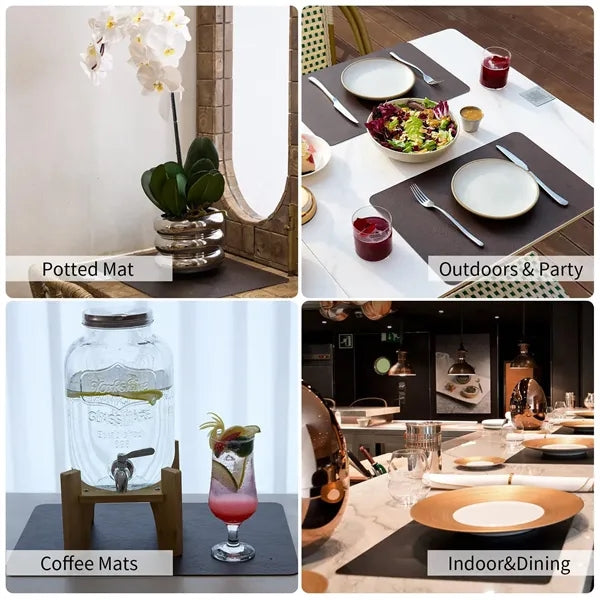 Cowhide Leather Waterproof and Oil-proof Placemat
