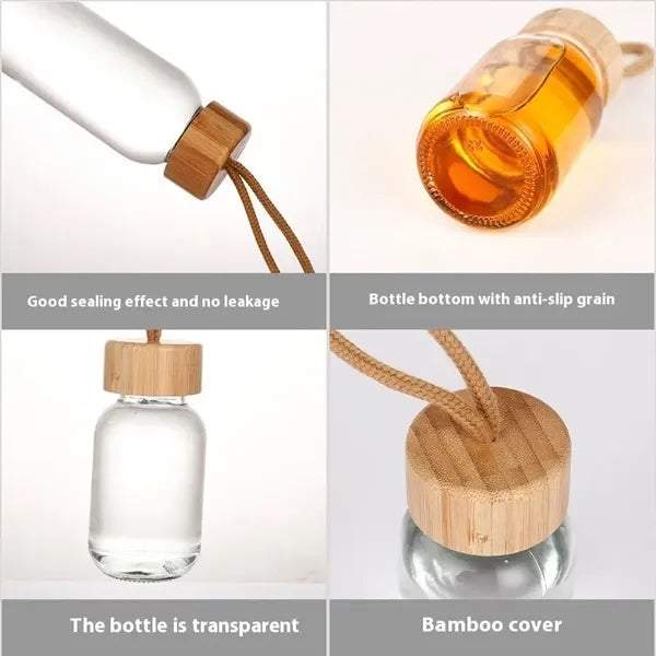 18 Oz. Vidro Glass & Bamboo Bottle