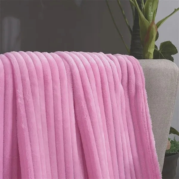 Solid Color Large Vertical Flange Velvet Blanket